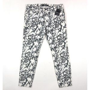 Joes Jeans High Water Skinny Ankle Womens 31 White Black Super Chic Mid Rise